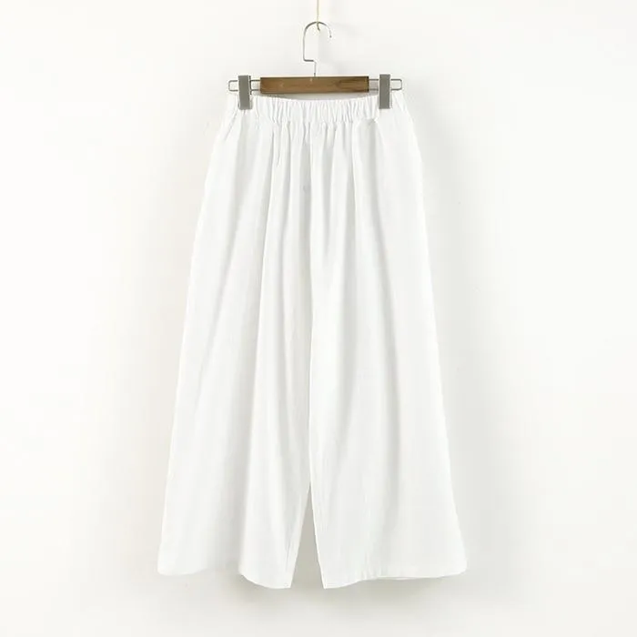 3/4 Length Cotton Linen Pants  | Zen