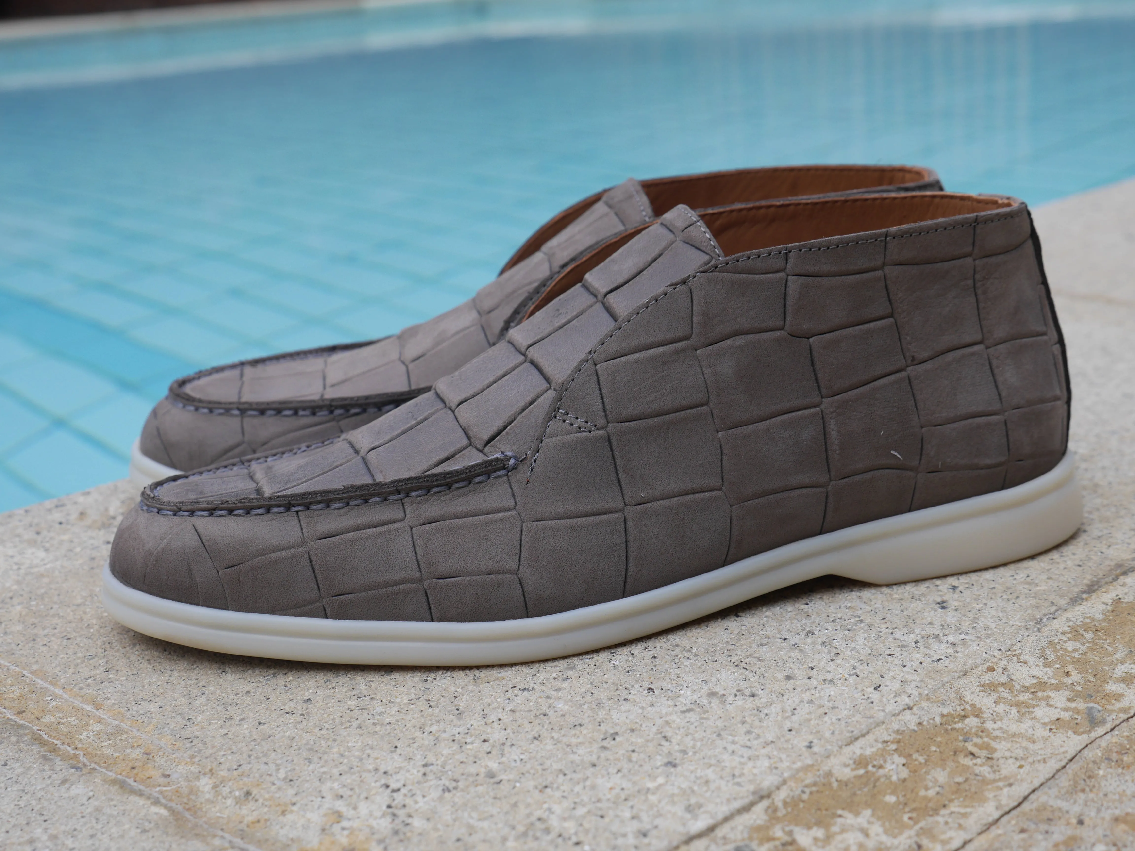 5514 - Grey Nubuck Moc Croc