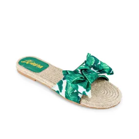 AILEEN-3 ESPADRILLE SLIDER WITH SINGLE BOW-PALM