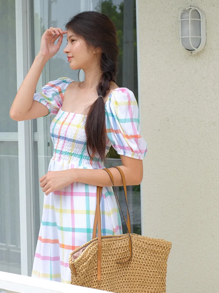 Alison Maxi Dress - rainbow checkered