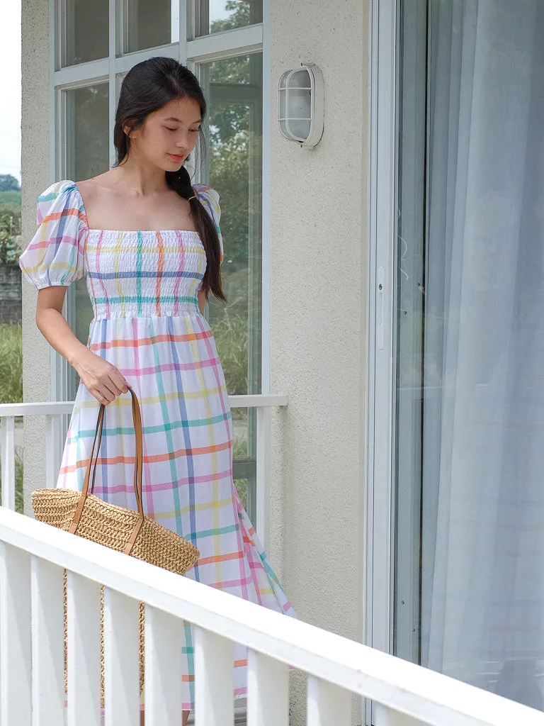 Alison Maxi Dress - rainbow checkered