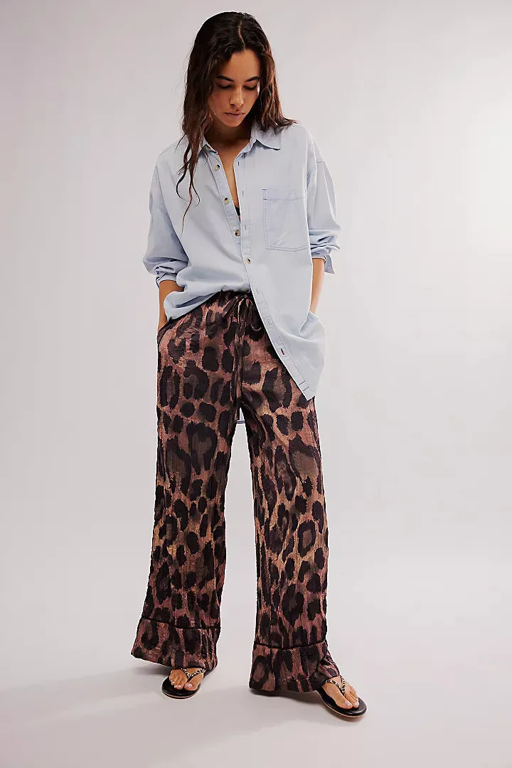 All Out Satin Leopard Pants by Free People