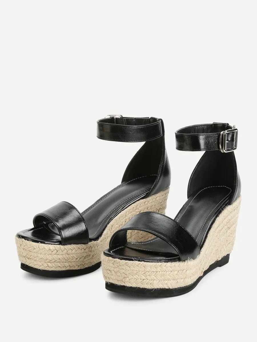 Ankle Strap Espadrille Wedges