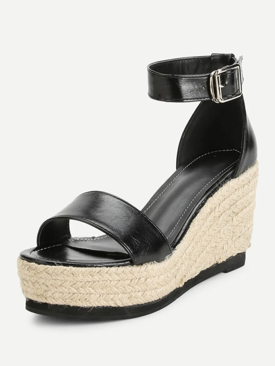 Ankle Strap Espadrille Wedges