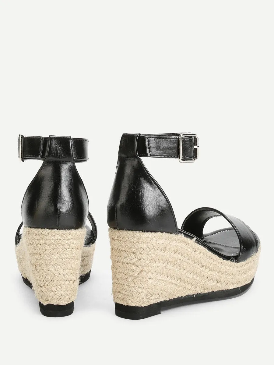 Ankle Strap Espadrille Wedges