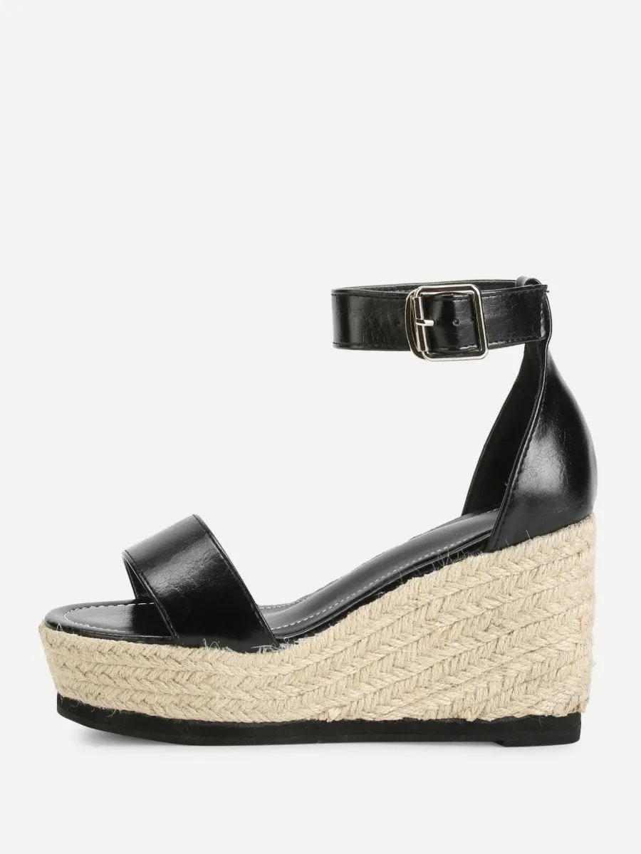 Ankle Strap Espadrille Wedges