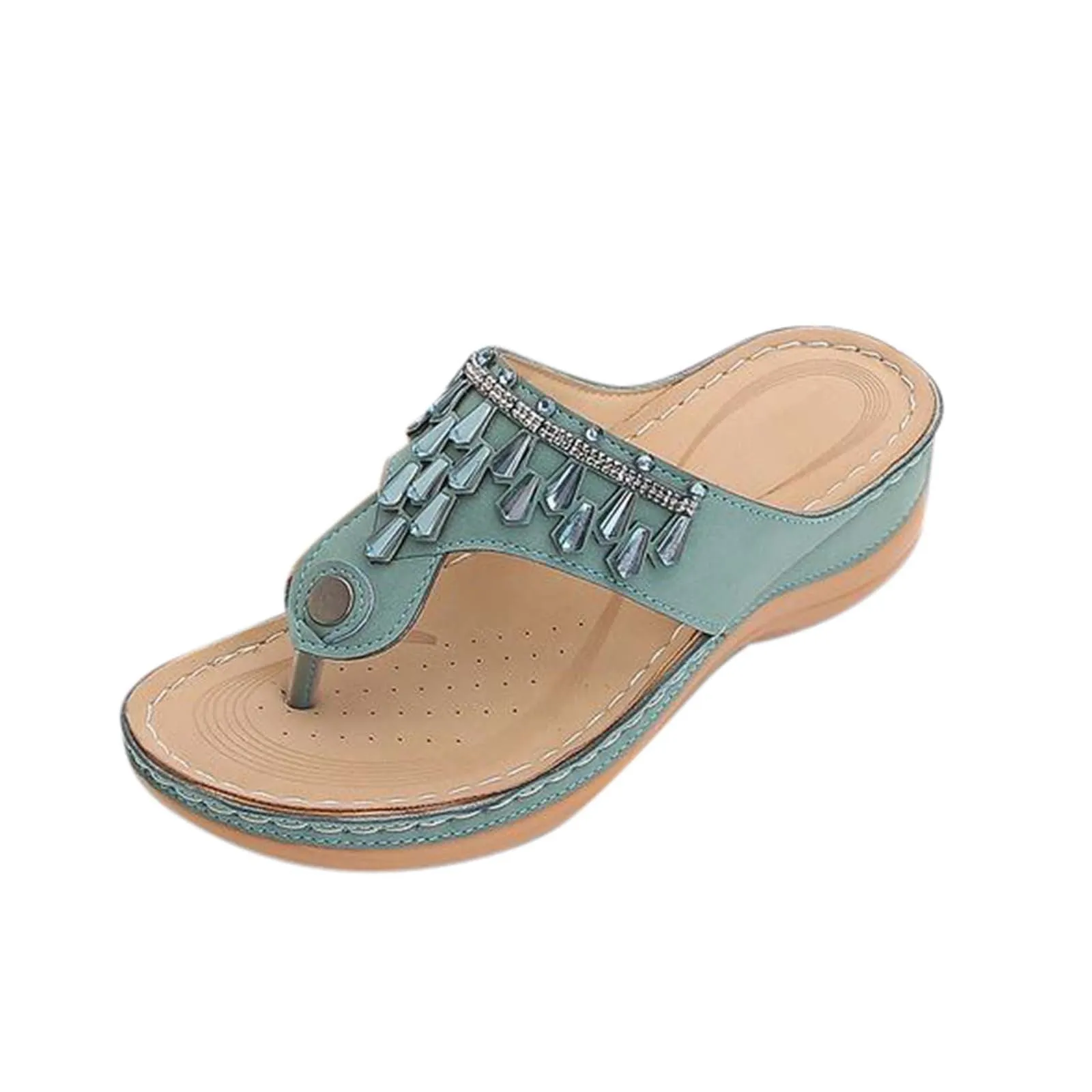 Anti-Slip Mid-Heel Wedge Flip-Flop Women'S Sandals