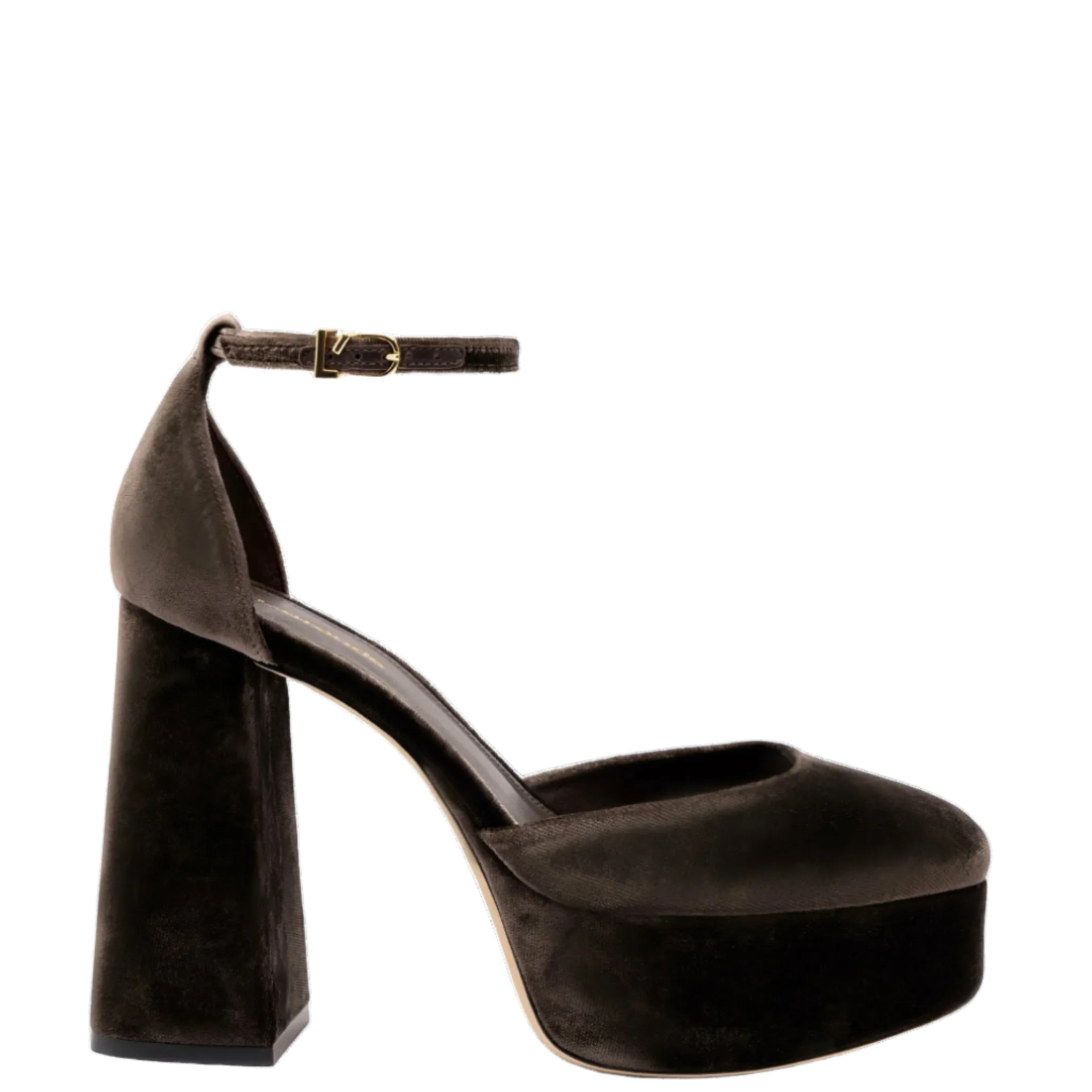 Ari Pump In Expresso Velvet by Larroudé