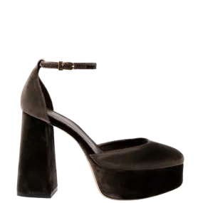 Ari Pump In Expresso Velvet by Larroudé