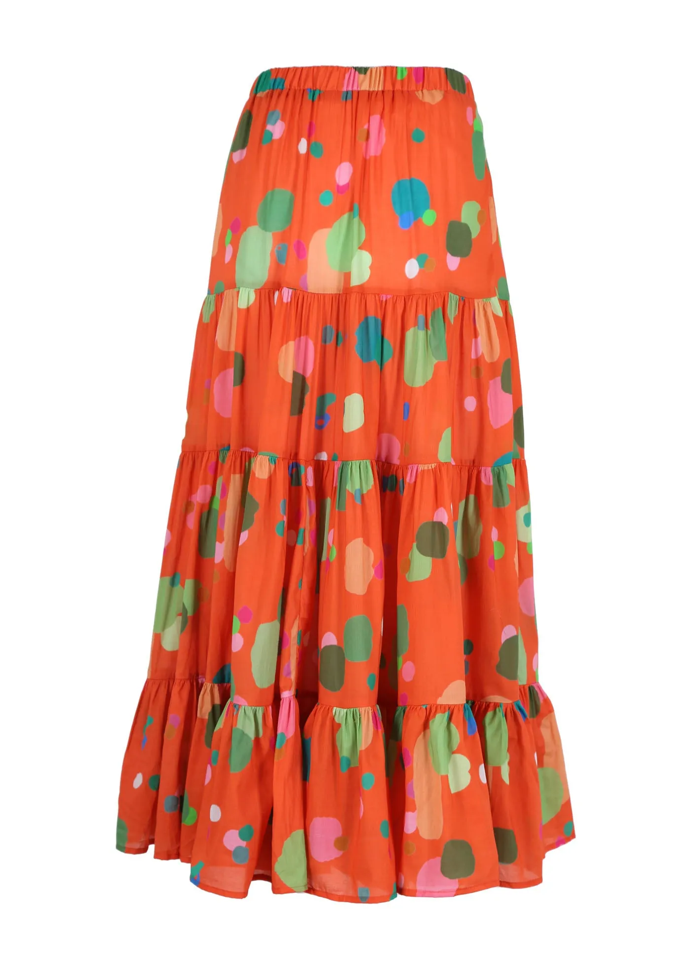 Astra LAX Tiered Skirt Orange in Cotton Voile