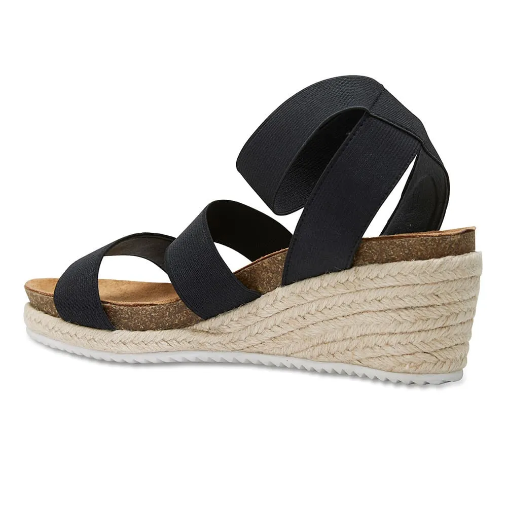 Babe Espadrille in Black Fabric