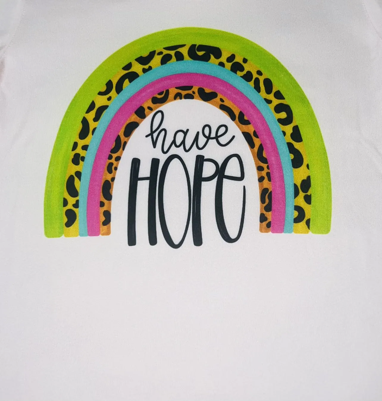 Baby pink "Have Hope" rainbow short sleeve t-shirt DLH1215-34