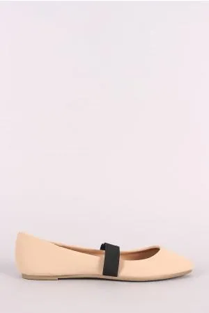 Bamboo Nubuck Mary Jane Ballet Flat