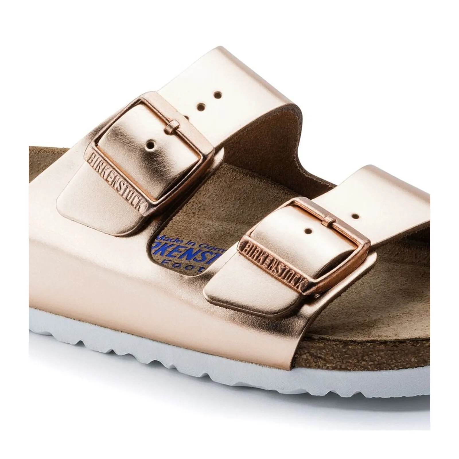 Birkenstock Arizona Soft Footbed Narrow Slide Sandal (Women) - Metallic Copper