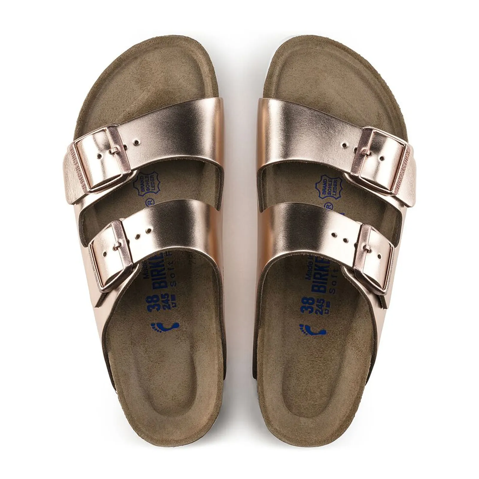 Birkenstock Arizona Soft Footbed Narrow Slide Sandal (Women) - Metallic Copper