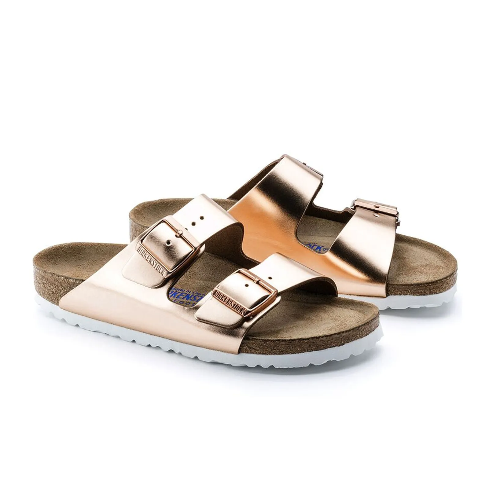 Birkenstock Arizona Soft Footbed Narrow Slide Sandal (Women) - Metallic Copper