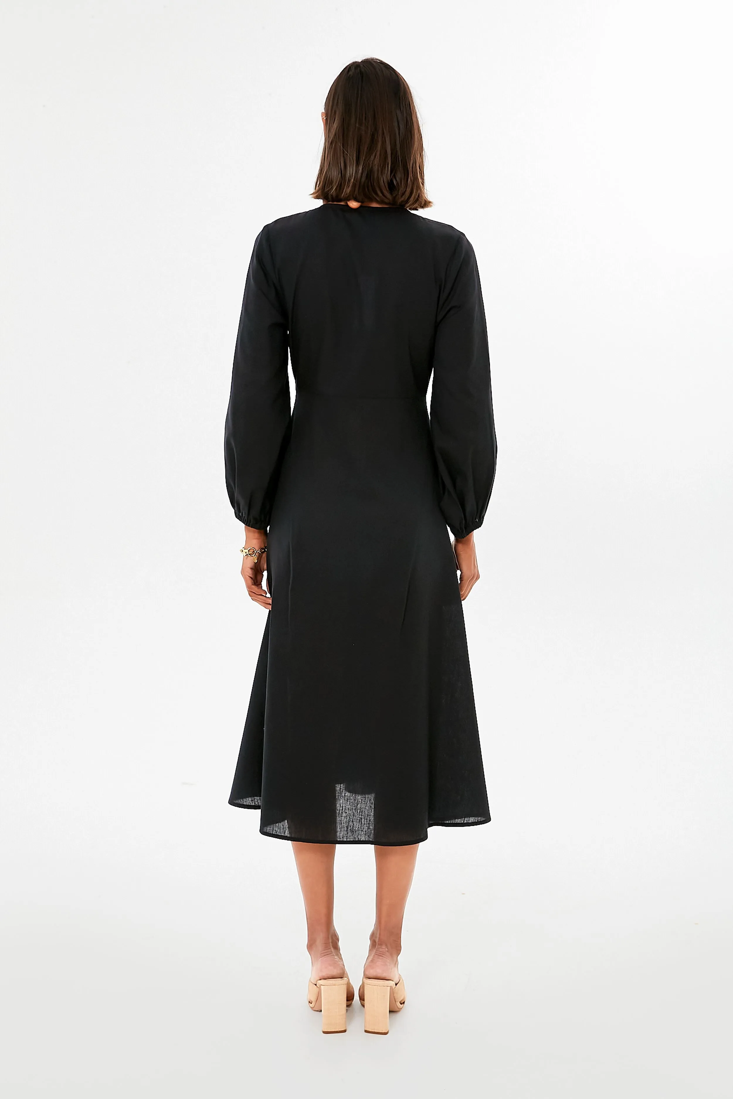 Black Novella Midi Dress