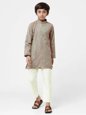 Boys Best Kurta Pyjama Set Grey