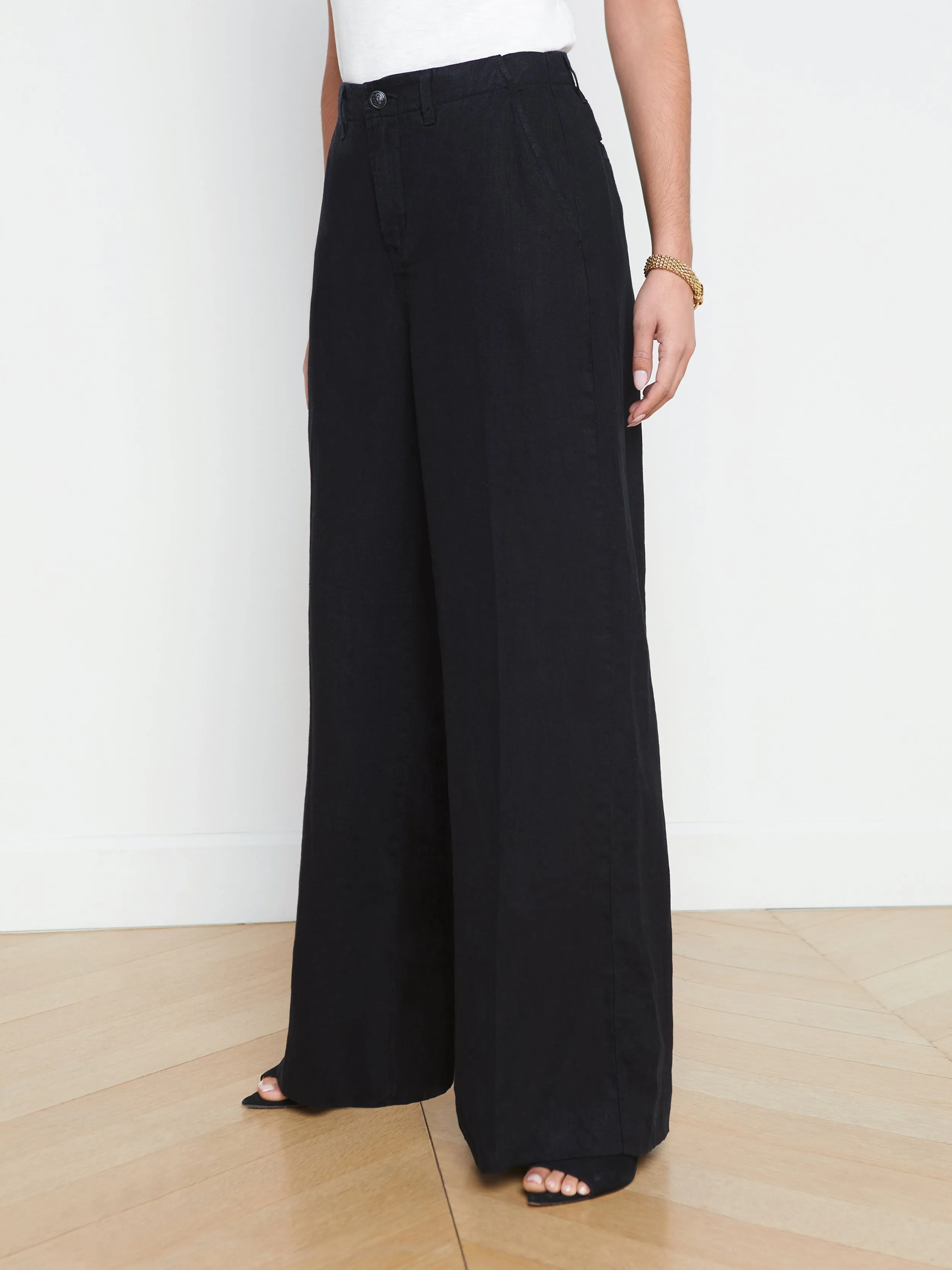 Brie Linen Wide-Leg Pant