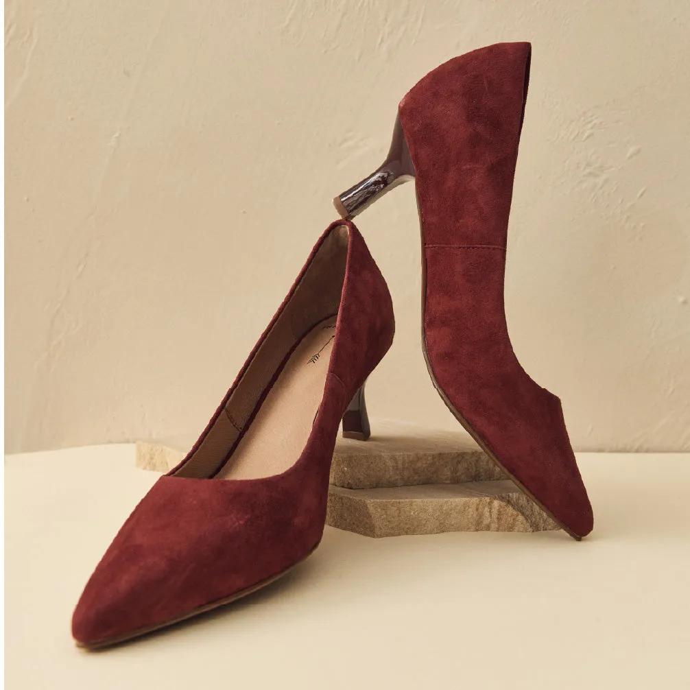 Carrie II Burgundy Suede