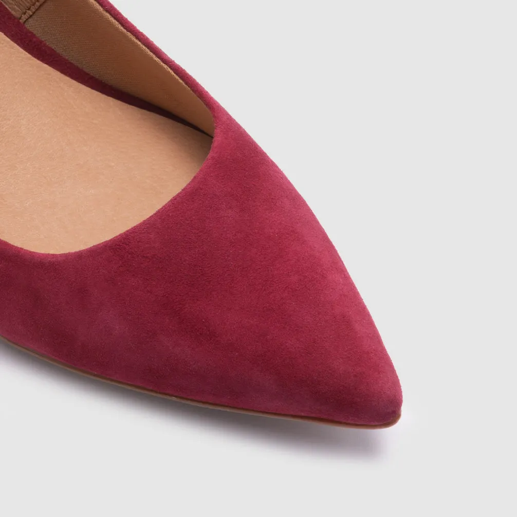 Carrie II Burgundy Suede