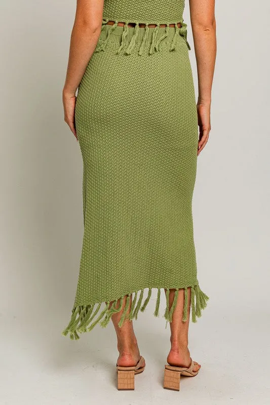 Catalina Island Tassel Midi Skirt - Final Sale