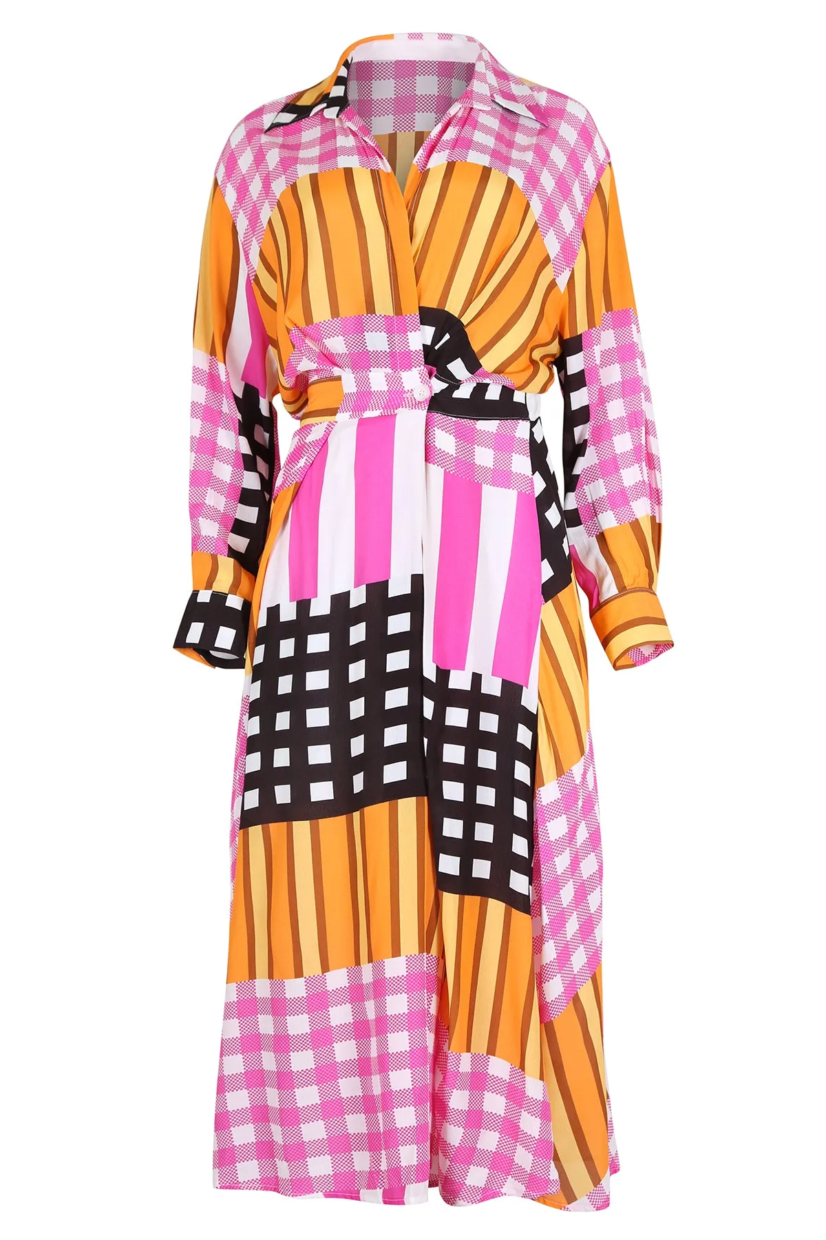 Central Park Parisian Midi Wrap Dress Pink in Viscose