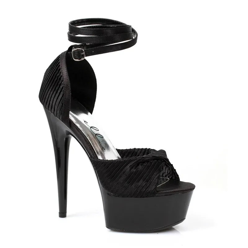 Chiffon-609 Pleated Satin 6" Heel Sandals