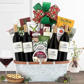 Cliffside Vineyards Red Quartet: Gourmet Wine Basket