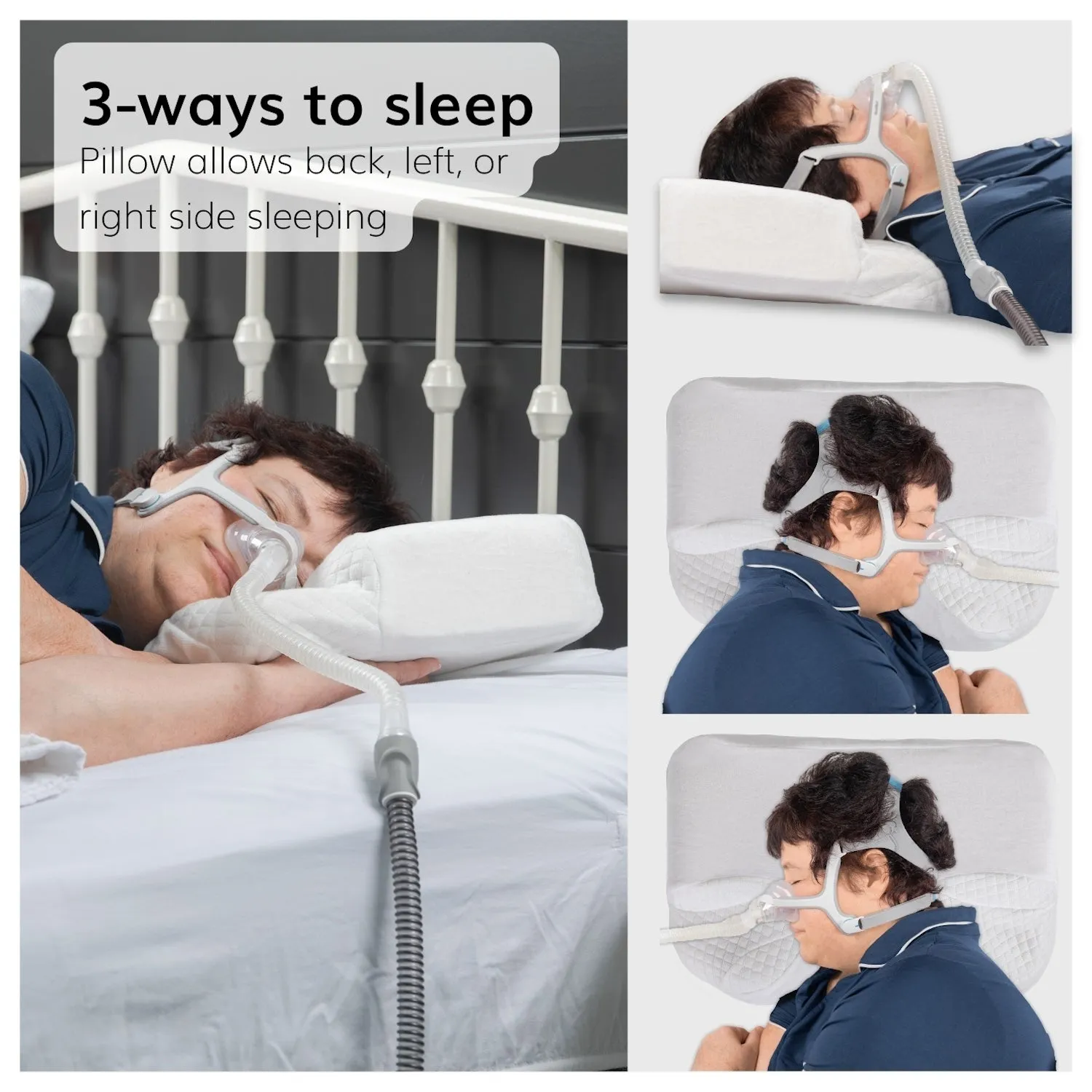 CPAP Side Sleeper Pillow | Contoured Positional Wedge for Sleep Apnea Treatment and Snoring Prevention