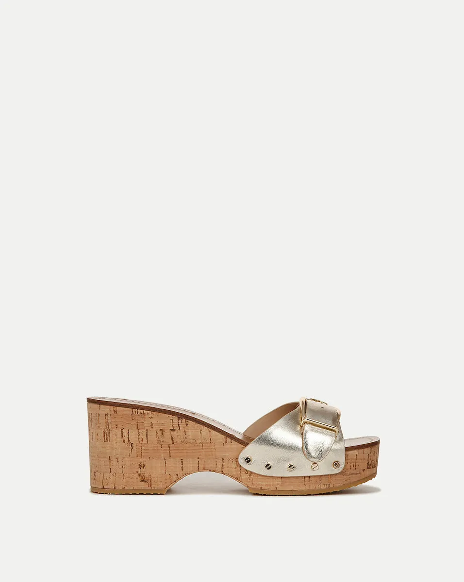 Dallas Metallic Leather Buckle Sandal