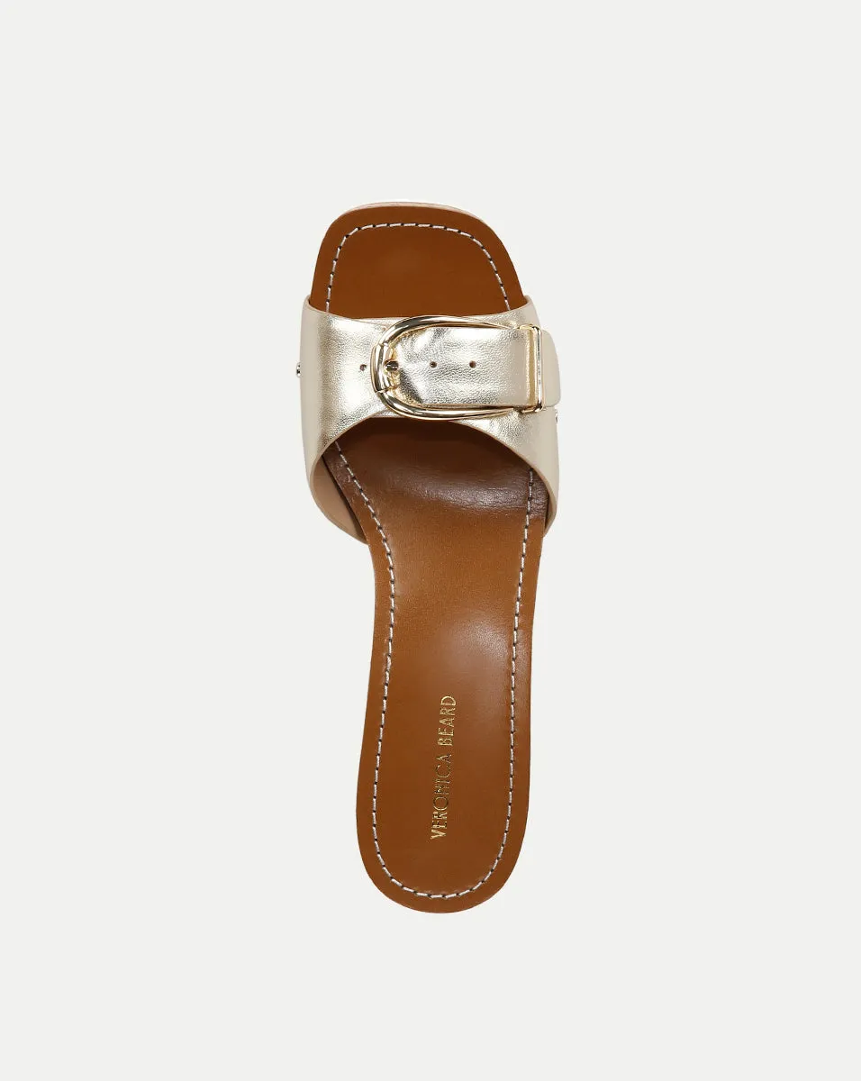 Dallas Metallic Leather Buckle Sandal