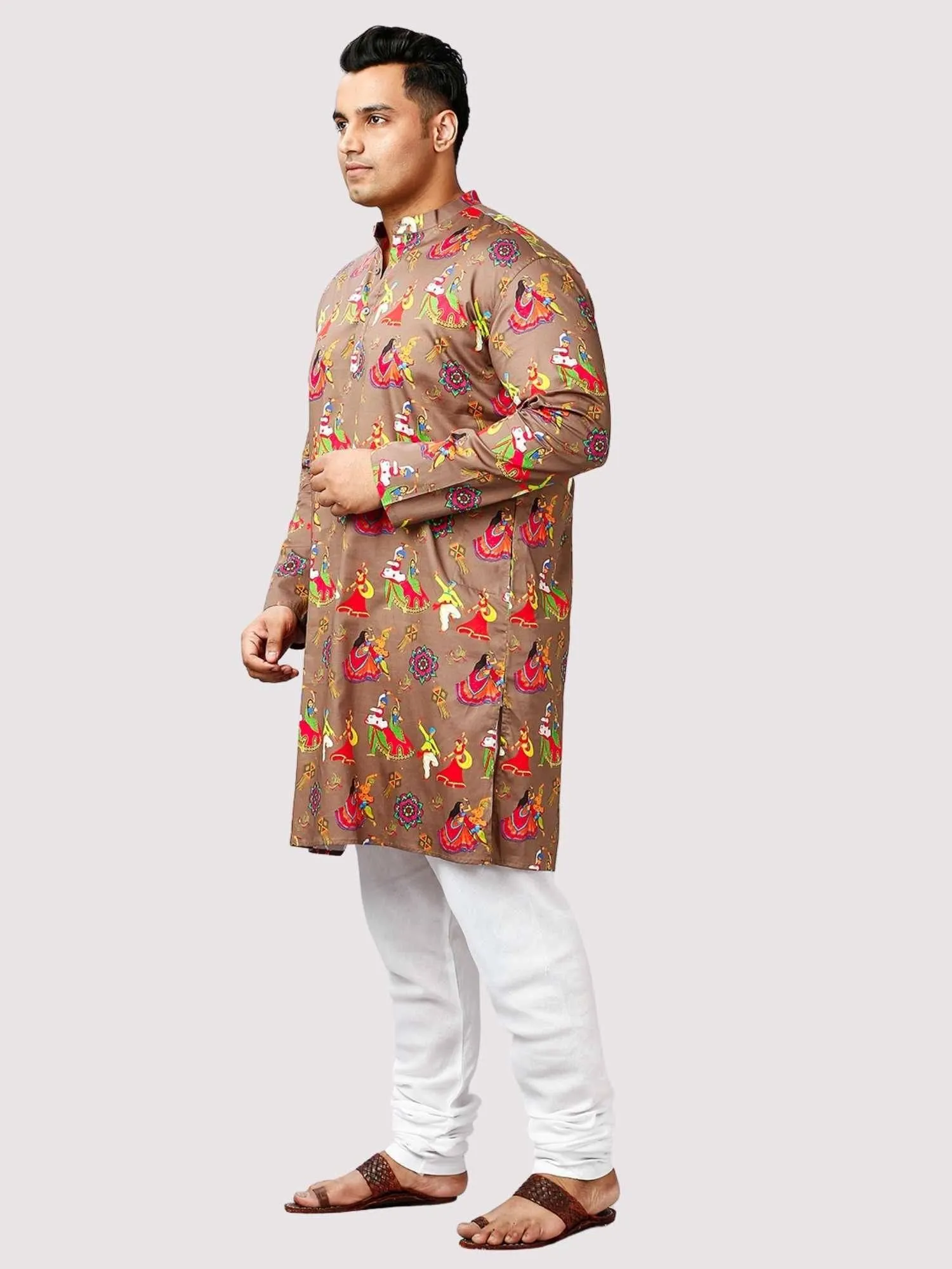 Dandiya Raas Printed Kurta Men's Plus Size