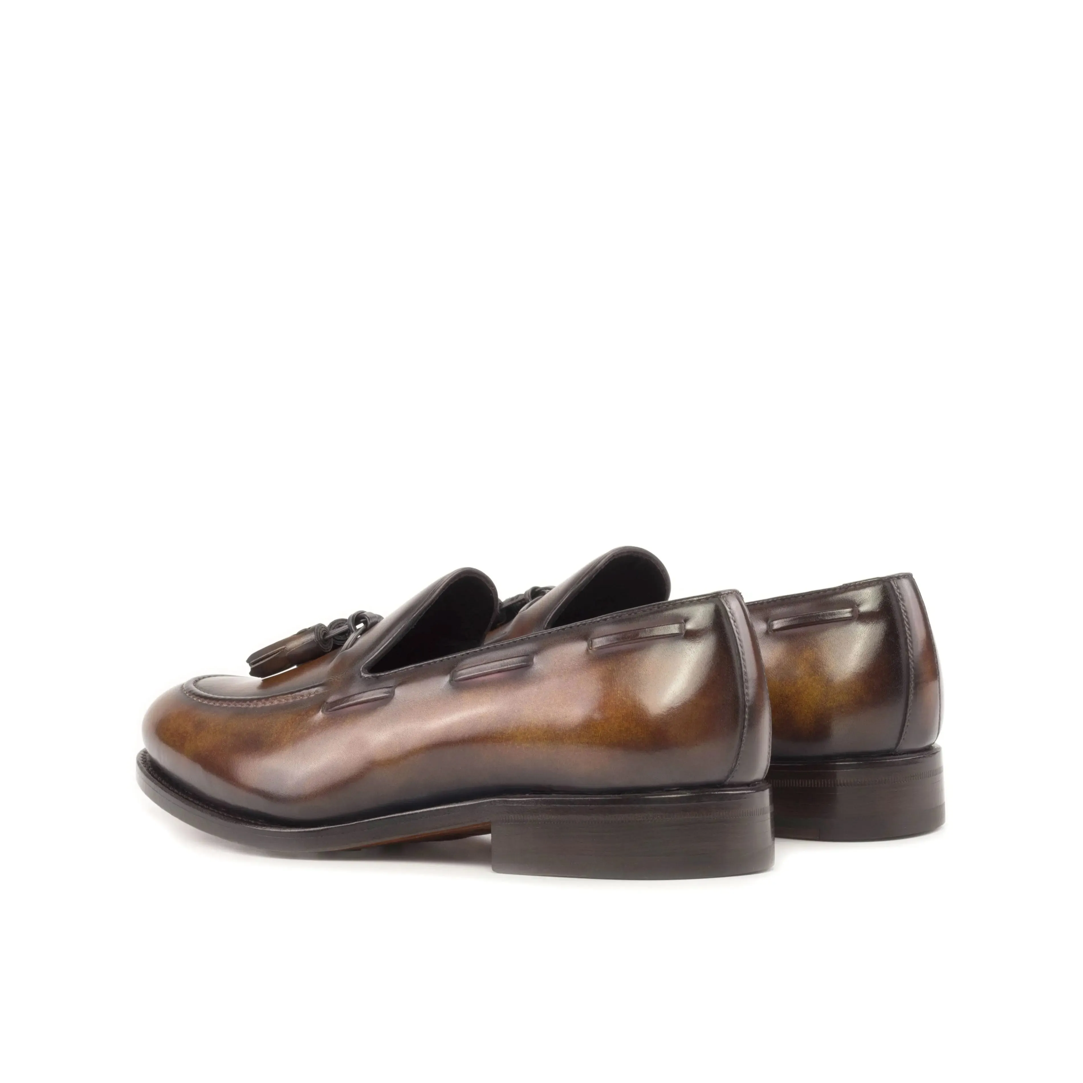 DapperFam Luciano in Fire Men's Hand-Painted Patina Loafer