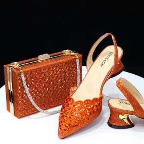 Doershow beautiful style Italian Shoes With Matching Bags African Women Shoes and Bags Set