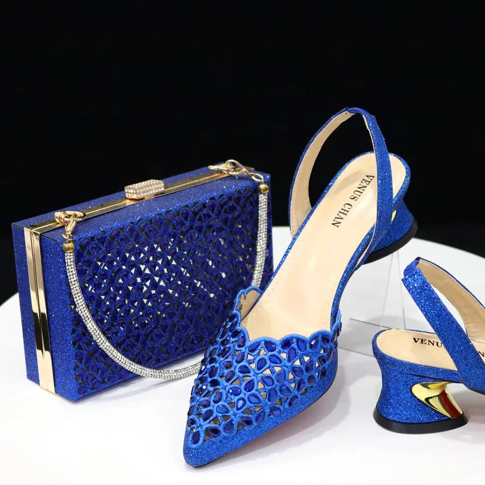 Doershow beautiful style Italian Shoes With Matching Bags African Women Shoes and Bags Set