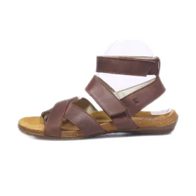 El Naturalista Flat Sandals Leather Brown Colour For Women