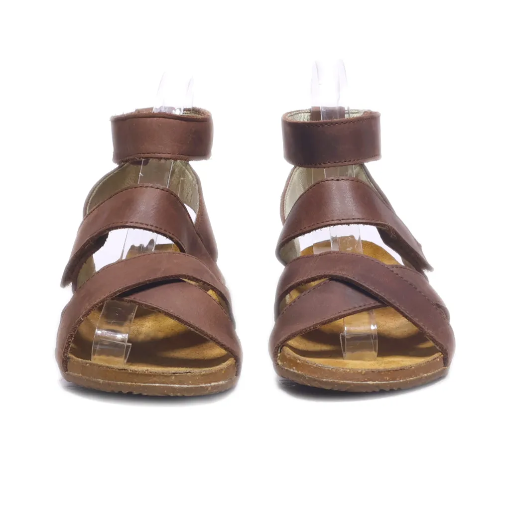 El Naturalista Flat Sandals Leather Brown Colour For Women