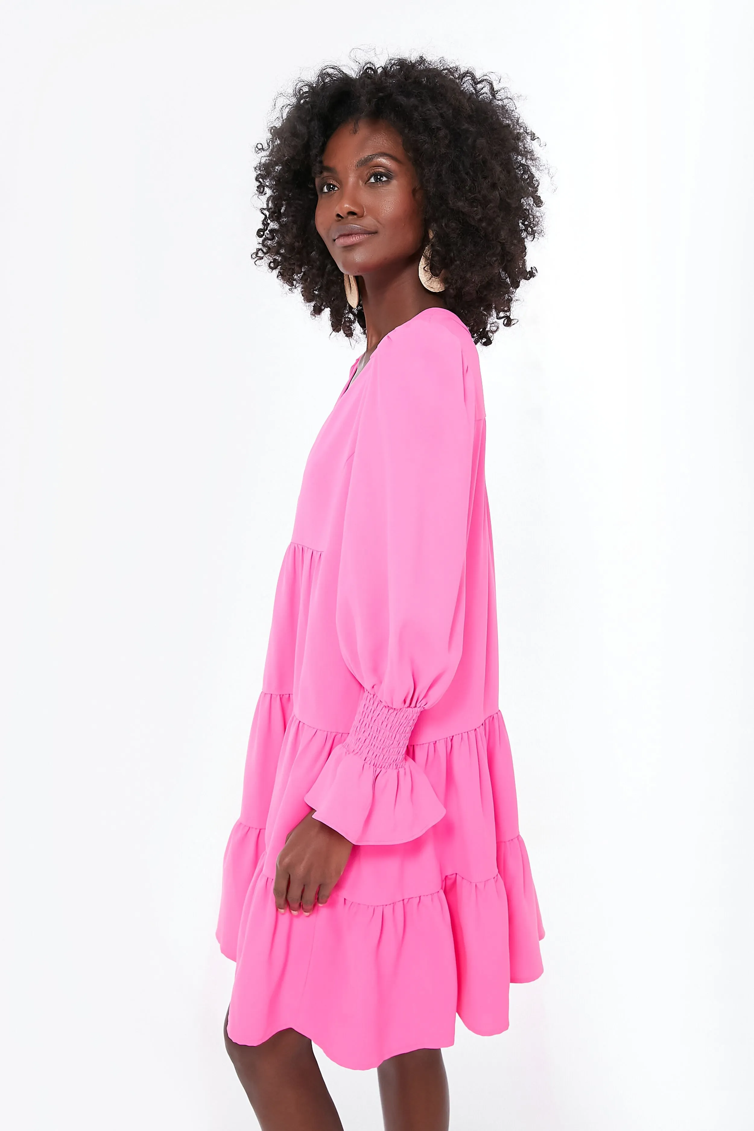 Electric Pink Crepe Kenzo Dress