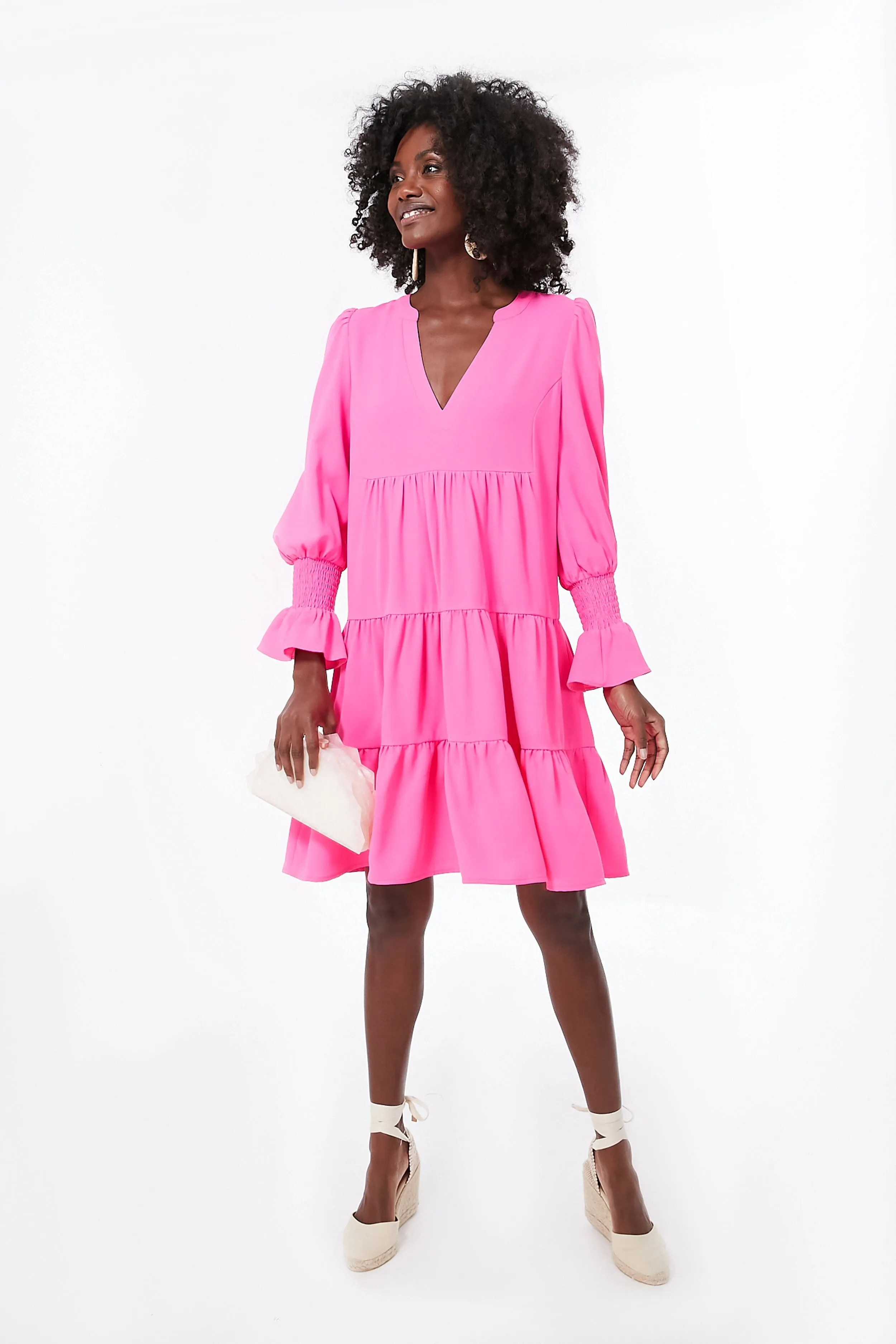 Electric Pink Crepe Kenzo Dress