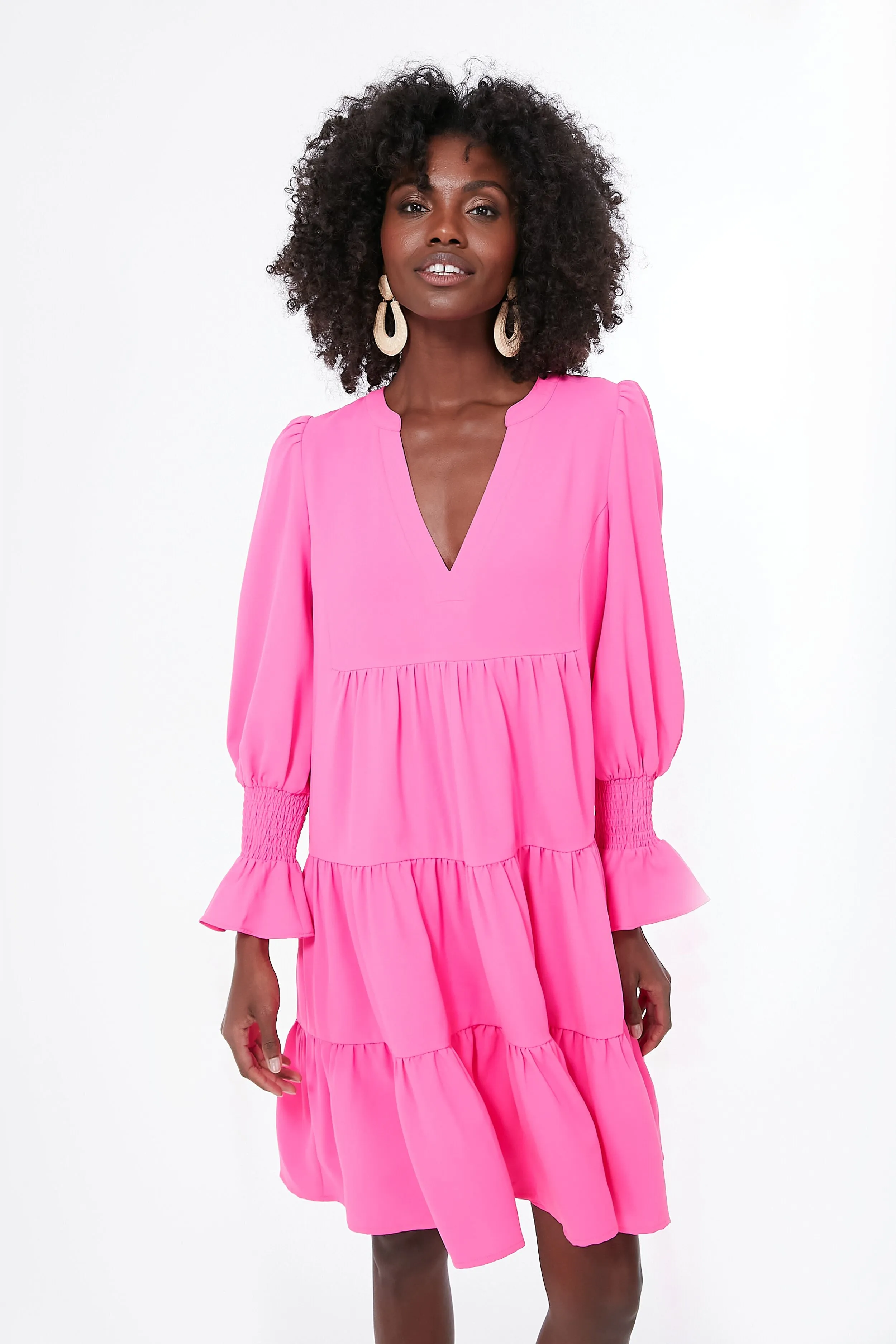 Electric Pink Crepe Kenzo Dress