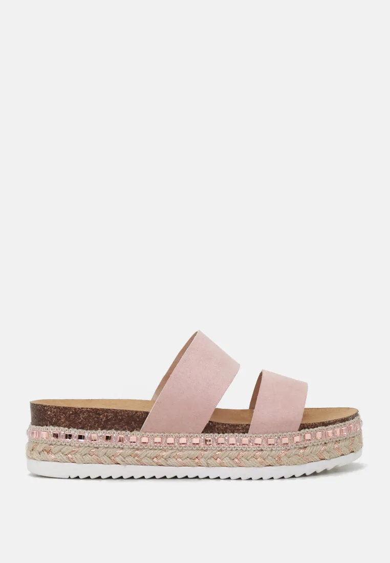 Elsa Double Strap Platform Espadrilles Wedges