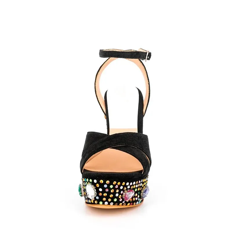 Embellished Wedge Heel Platform Sandals