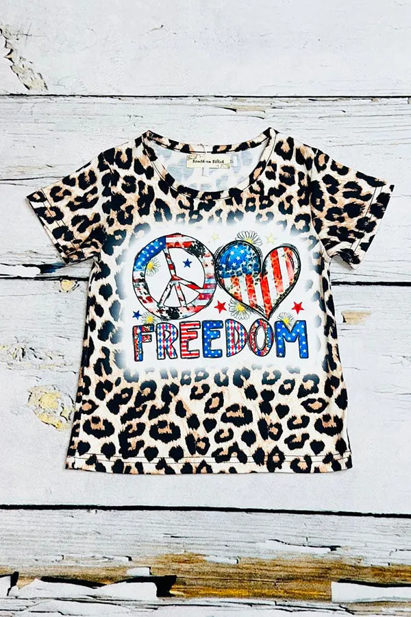 FREEDOM Patriotic print short sleeve t-shirt XCH0899-3H