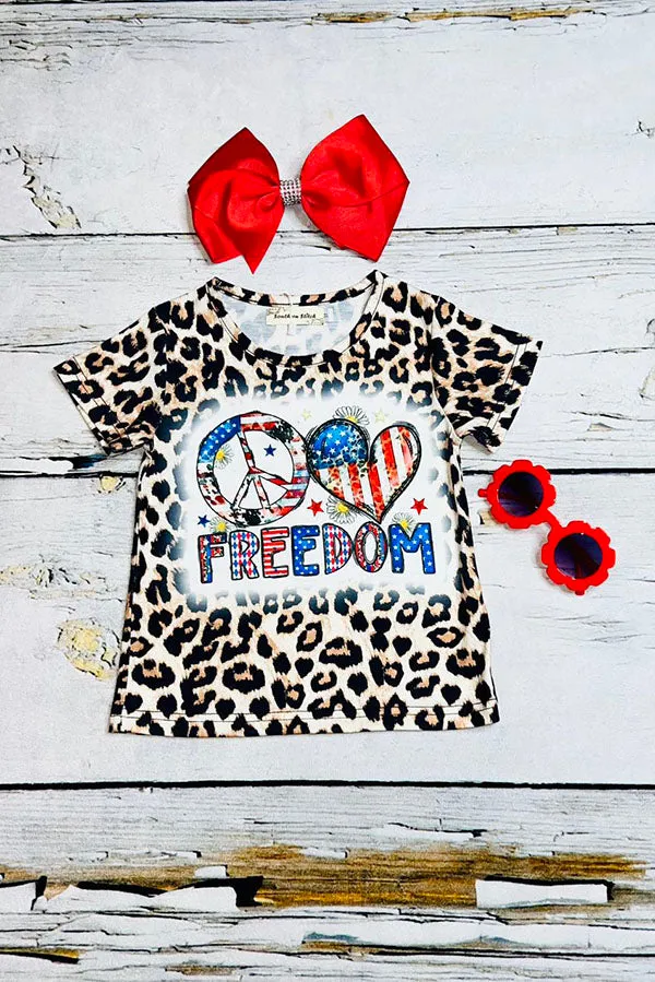 FREEDOM Patriotic print short sleeve t-shirt XCH0899-3H