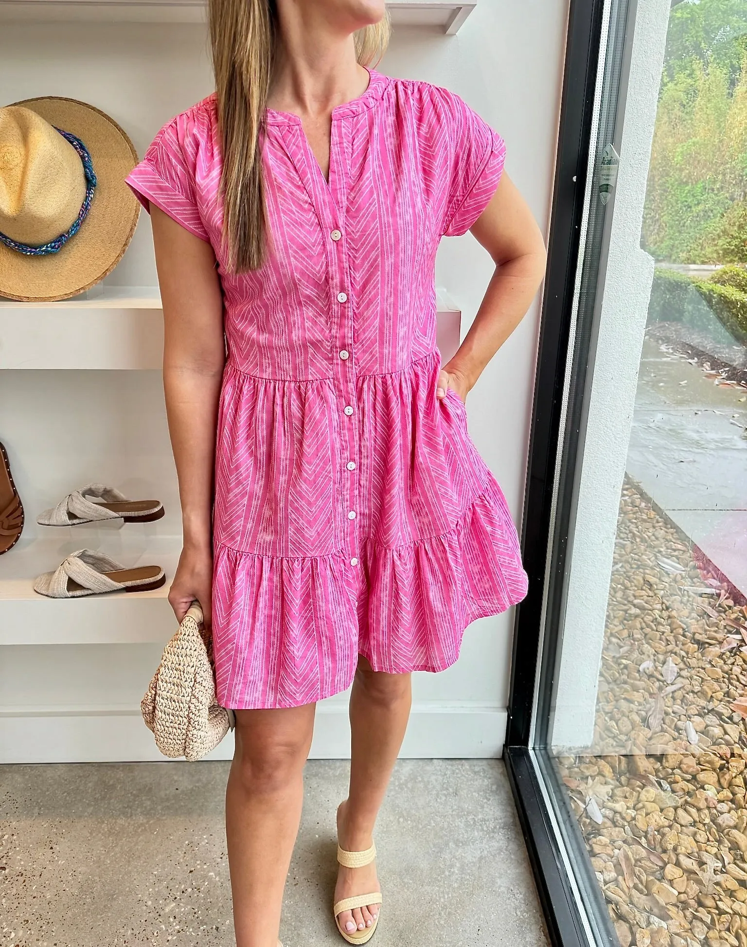 Fuchsia Laurel Shibori Dress