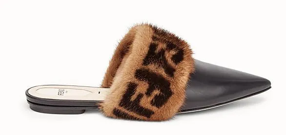 Fur Sabot mules