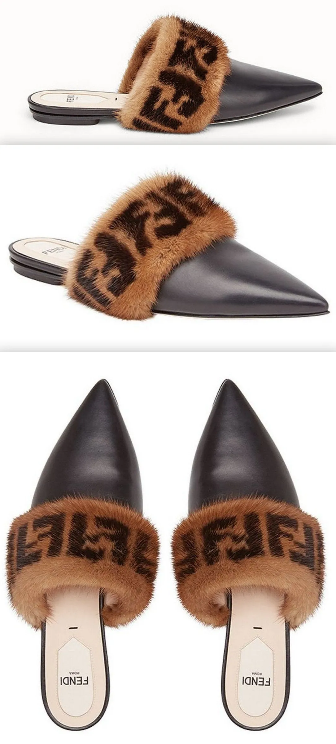 Fur Sabot mules