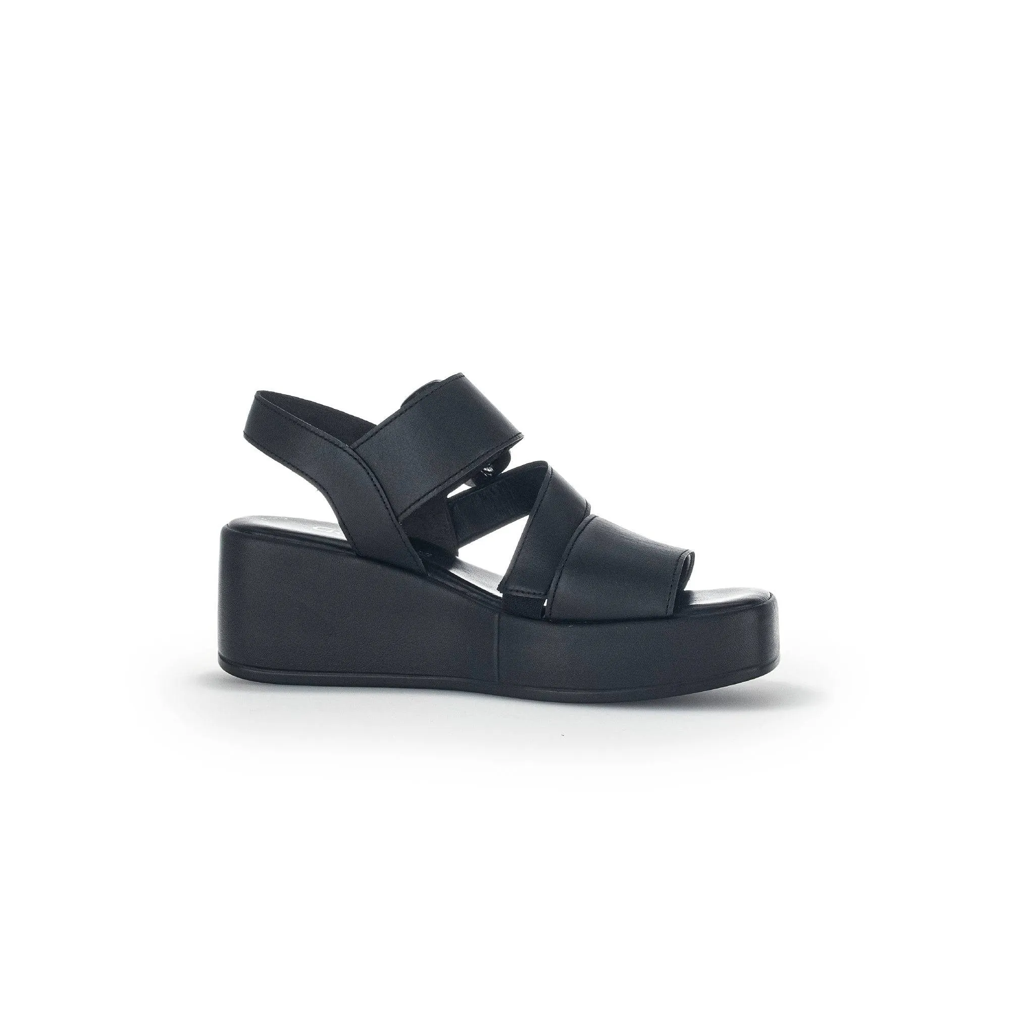 Gabor 44.533.27 Java Ladies Black Leather Buckle Sandals