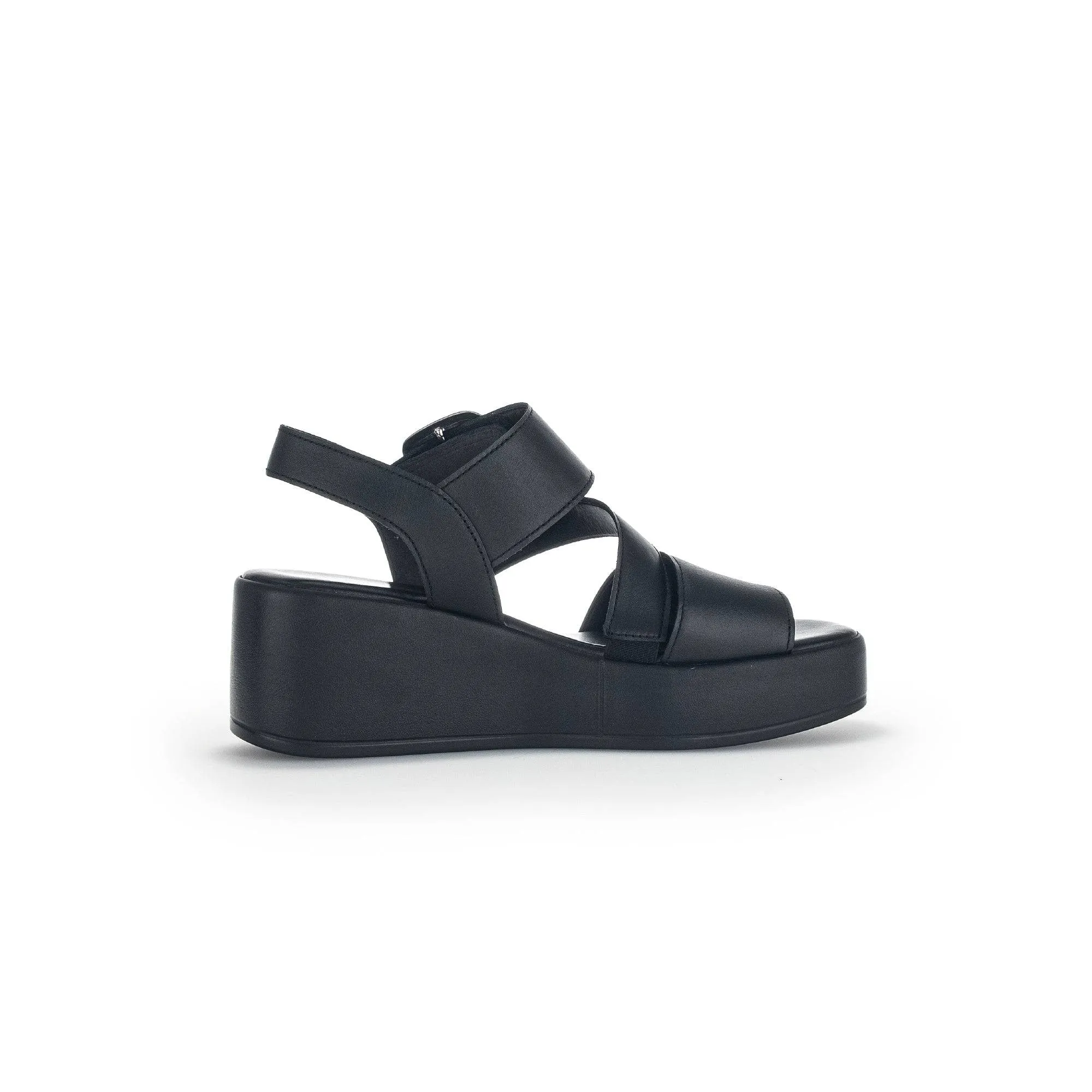 Gabor 44.533.27 Java Ladies Black Leather Buckle Sandals